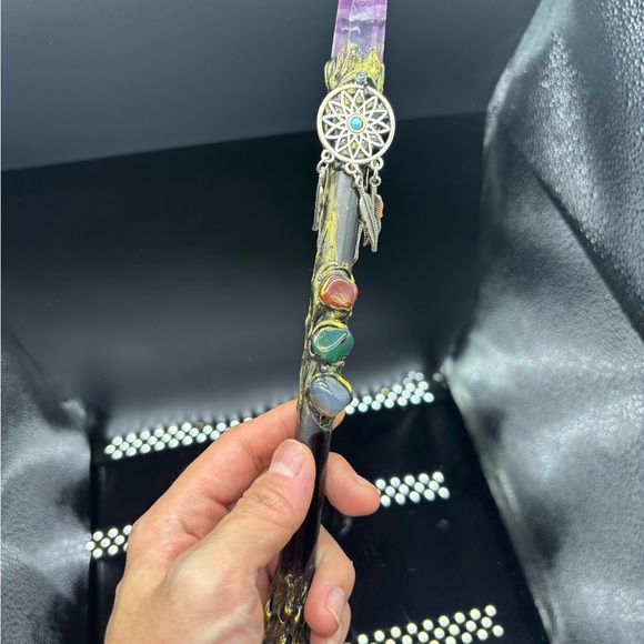 Natural Fluorite Quartz Crystal obelisk ball Magic scepter Reiki healing - Picture 8 of 9